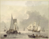 AA 025
<br/>
Kabbelend water met schepen
<br/>
<em>Dreibholtz, Christiaan Lodewijk Willem (1799-1874)</em>